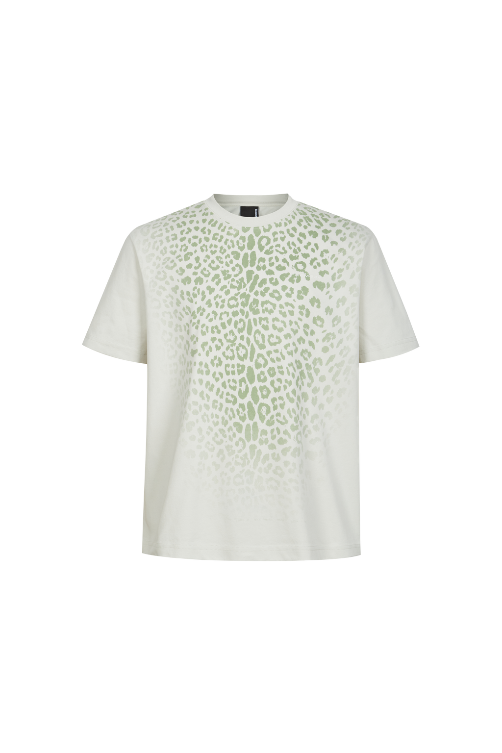 Gradient Leopard Print Crew Neck T-Shirt, Casual Loose Fit Short Sleeve Tee for Men
