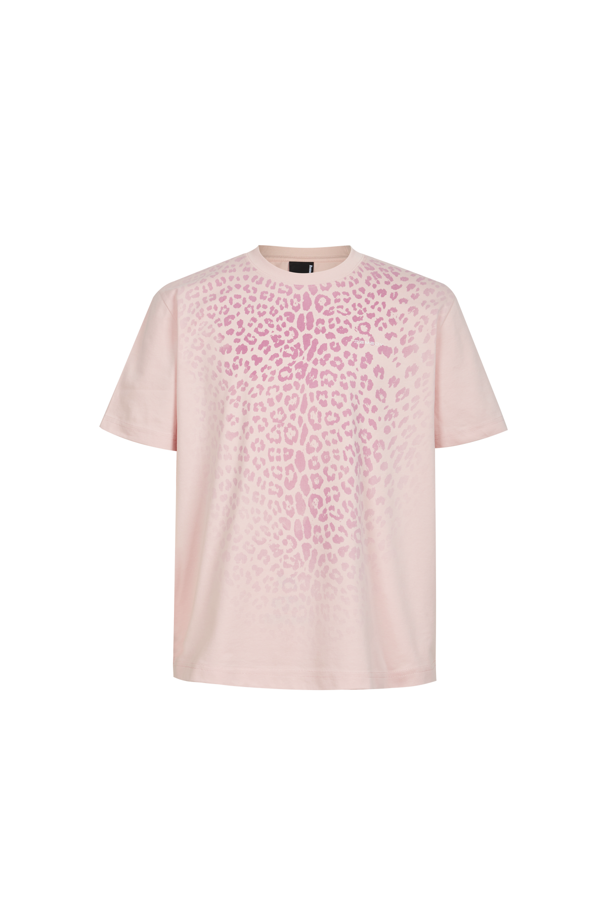Gradient Leopard Print Crew Neck T-Shirt, Casual Loose Fit Short Sleeve Tee for Men