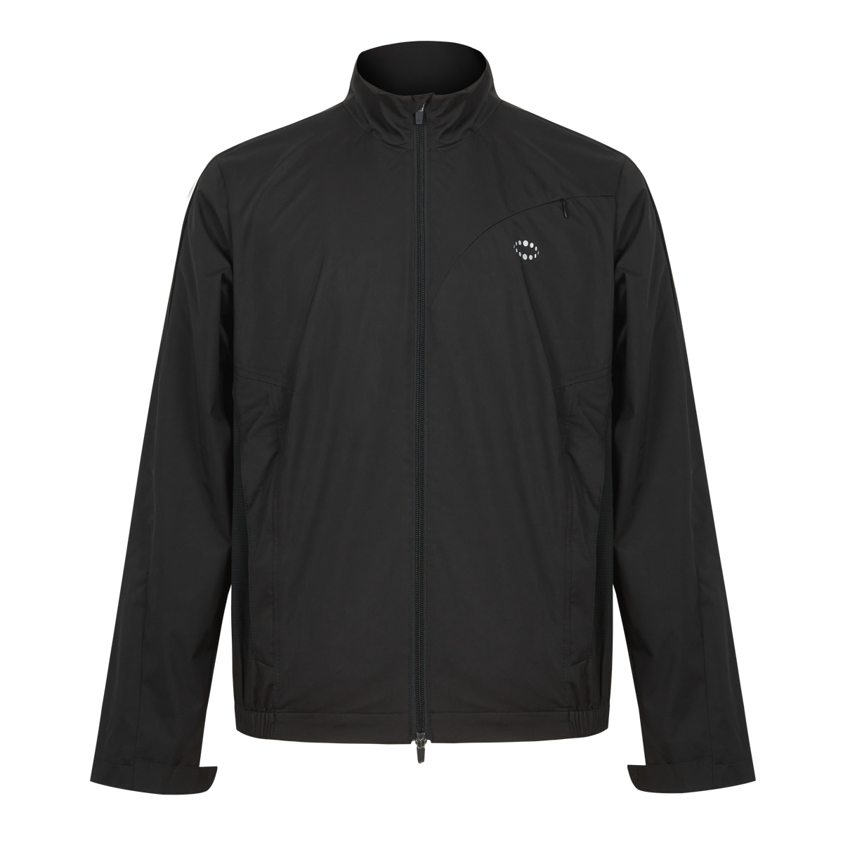 Men’s Stand Collar Wind Jacket, Solid Black & Black Leopard Print Jacket with Back Reflective Graphic