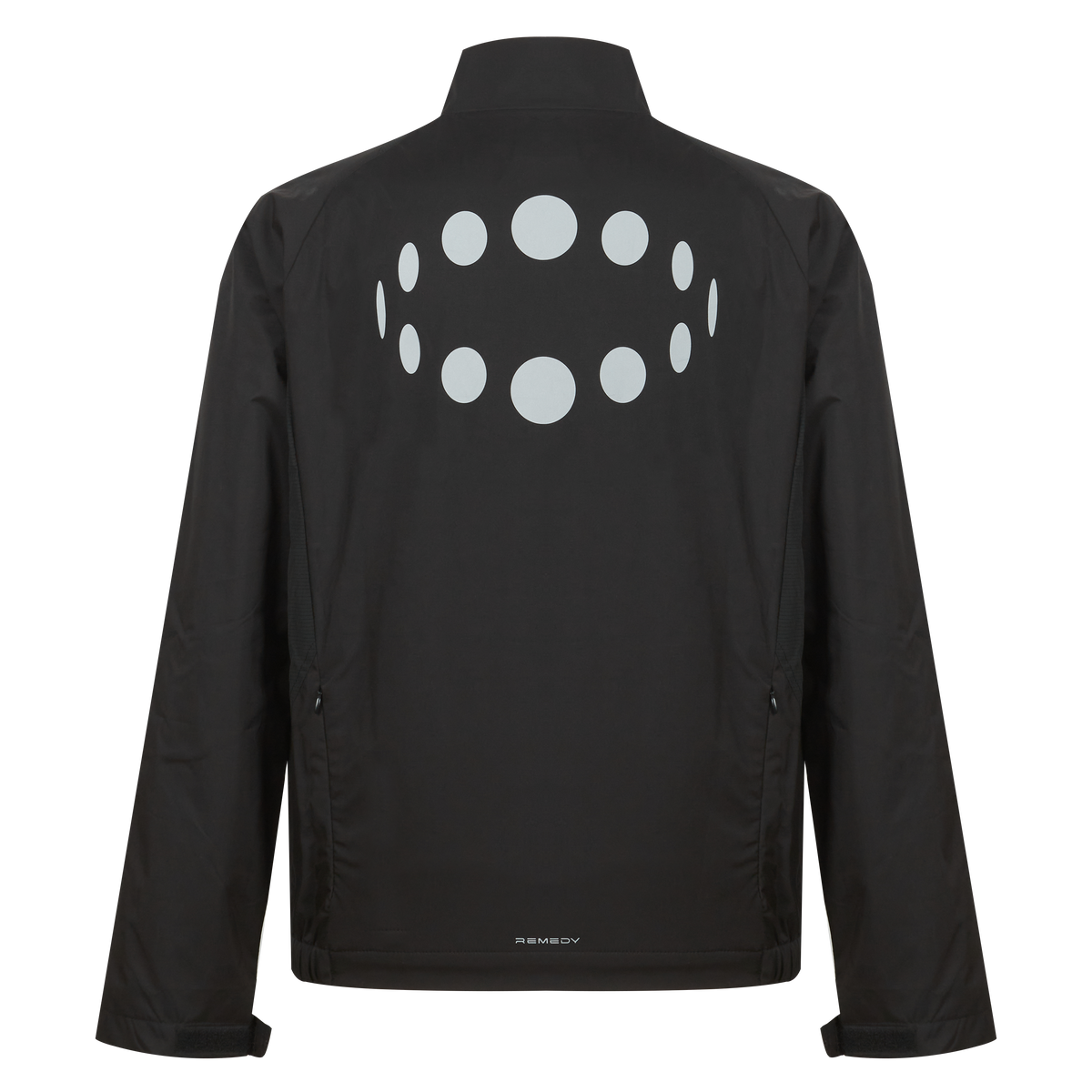 Men’s Stand Collar Wind Jacket, Solid Black & Black Leopard Print Jacket with Back Reflective Graphic