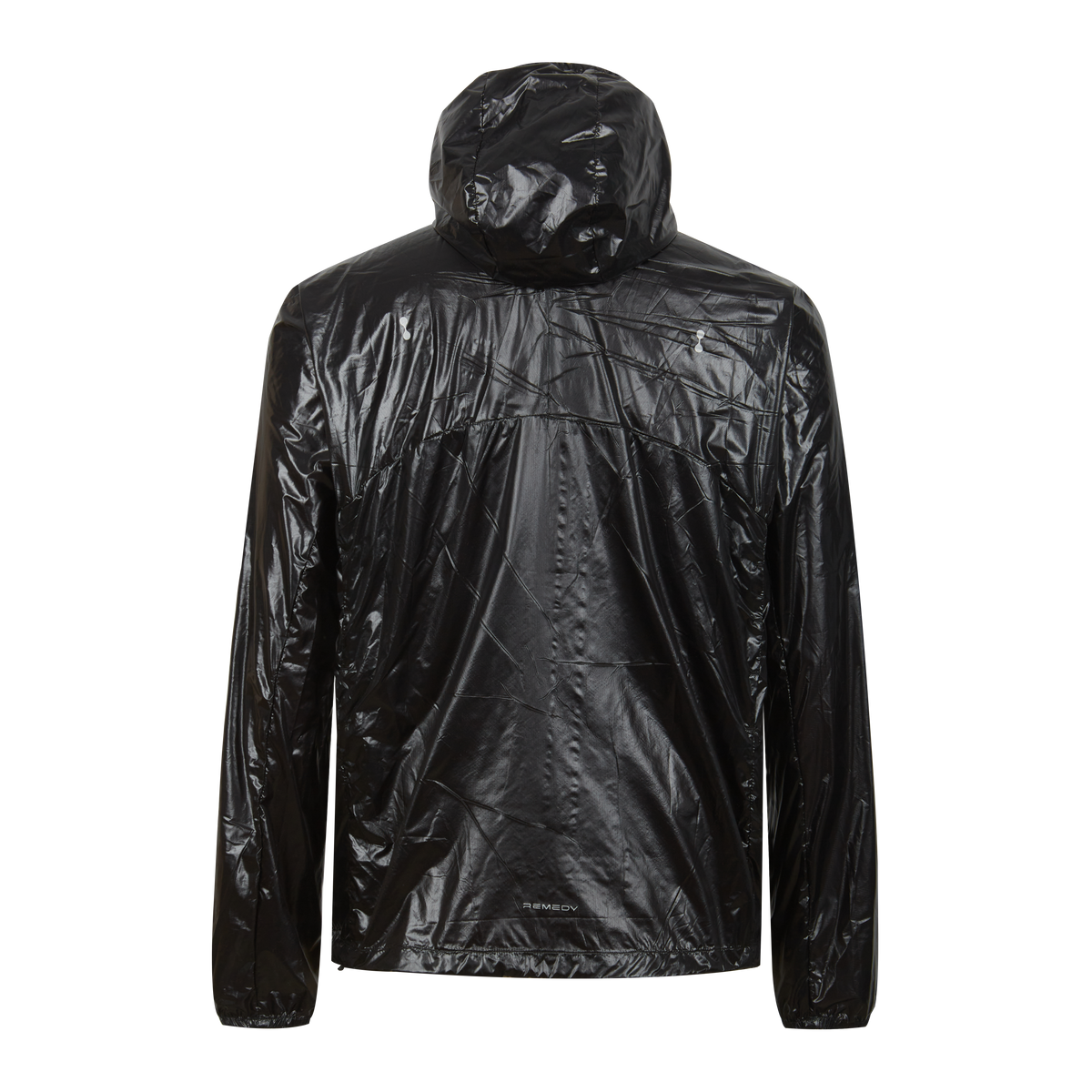 Shiny Crinkled Hooded Windbreaker Jacket, Lightweight Packable Windproof Hood Jacket for Men, Streetwear Running Shell