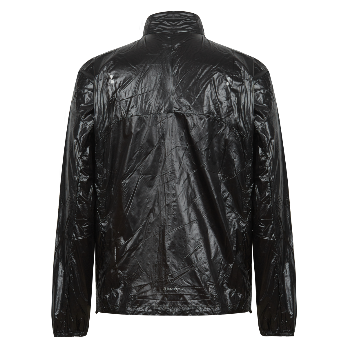Shiny Crinkle Stand Collar Windbreaker Jacket, Lightweight Packable Zip Up Outerwear for Men, Streetwear Windproof Jacket