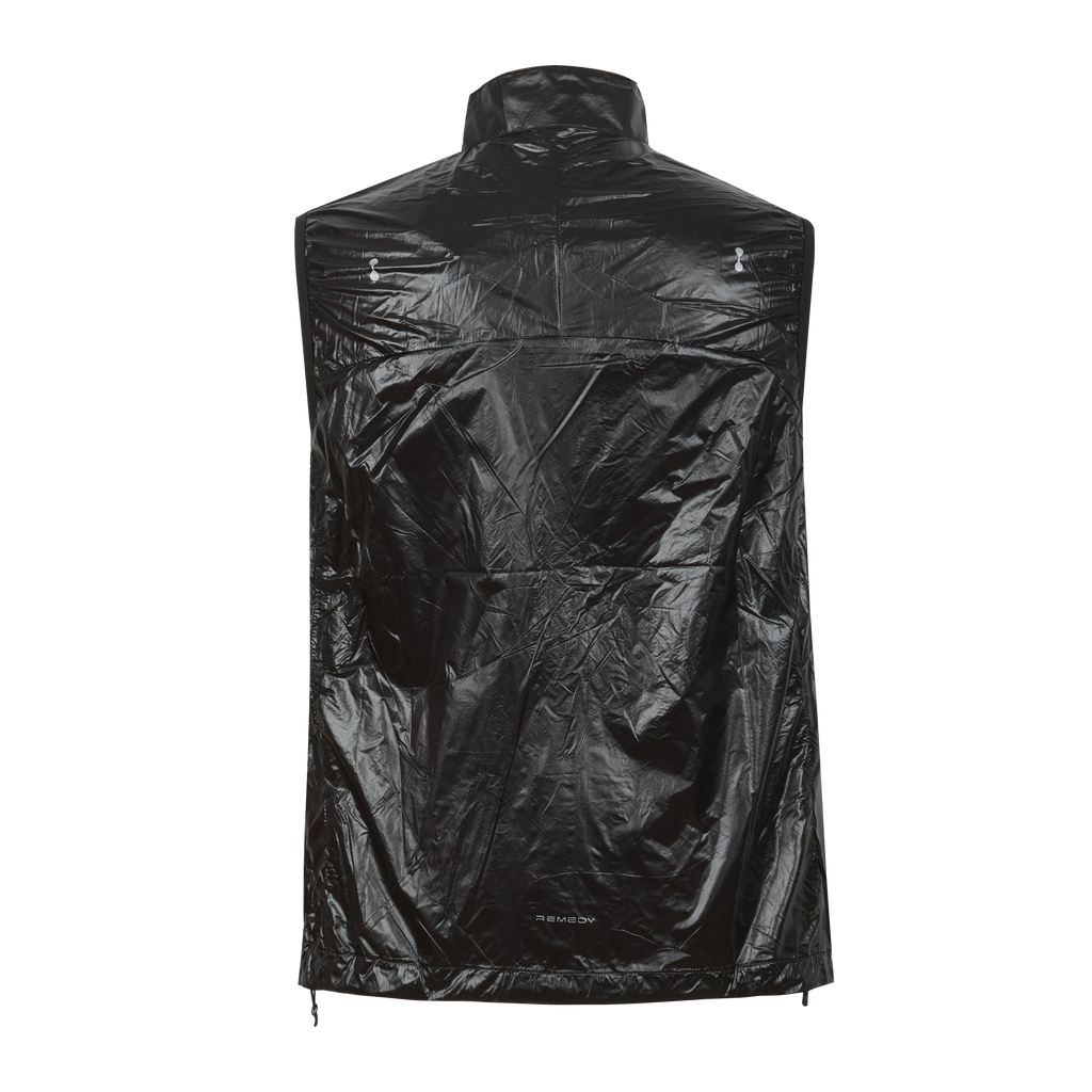Shiny Crinkled Nylon Stand Collar Vest, Lightweight Packable Windproof Sleeveless Jacket for Men, Streetwear Running Gilet