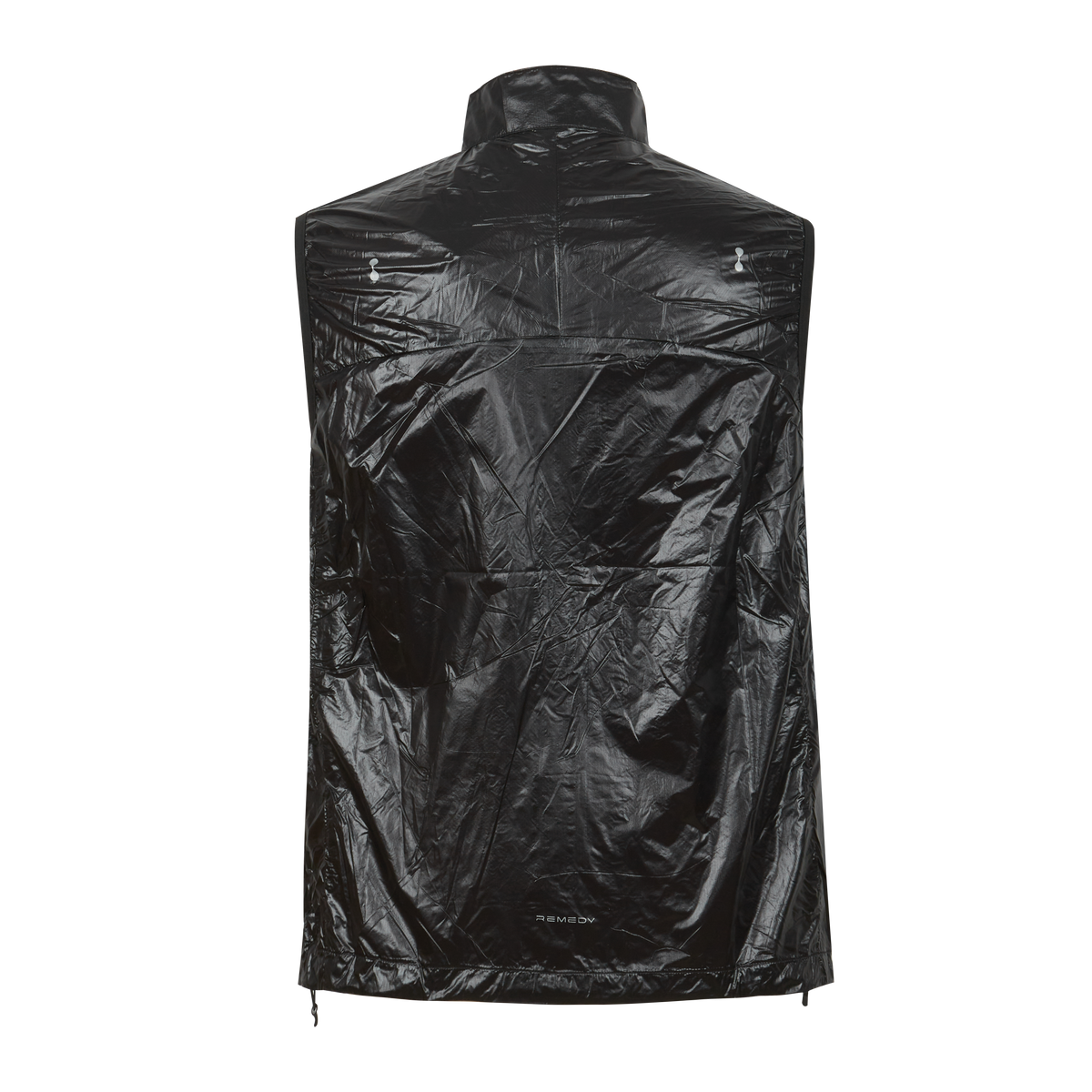Shiny Crinkled Nylon Stand Collar Vest, Lightweight Packable Windproof Sleeveless Jacket for Men, Streetwear Running Gilet