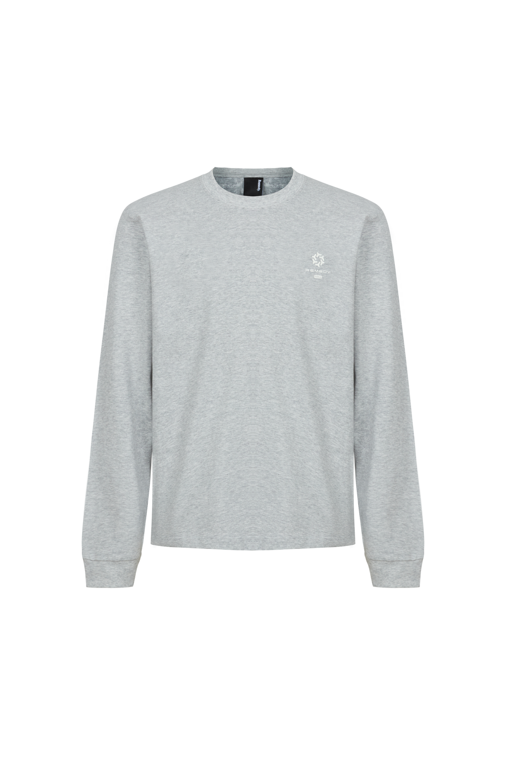 REMEDY Gradient Leopard Print Long Sleeve Tee, Minimal Logo Crew Neck Casual Loose Base Shirt