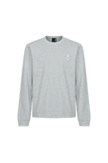REMEDY Gradient Leopard Print Long Sleeve Tee, Minimal Logo Crew Neck Casual Loose Base Shirt