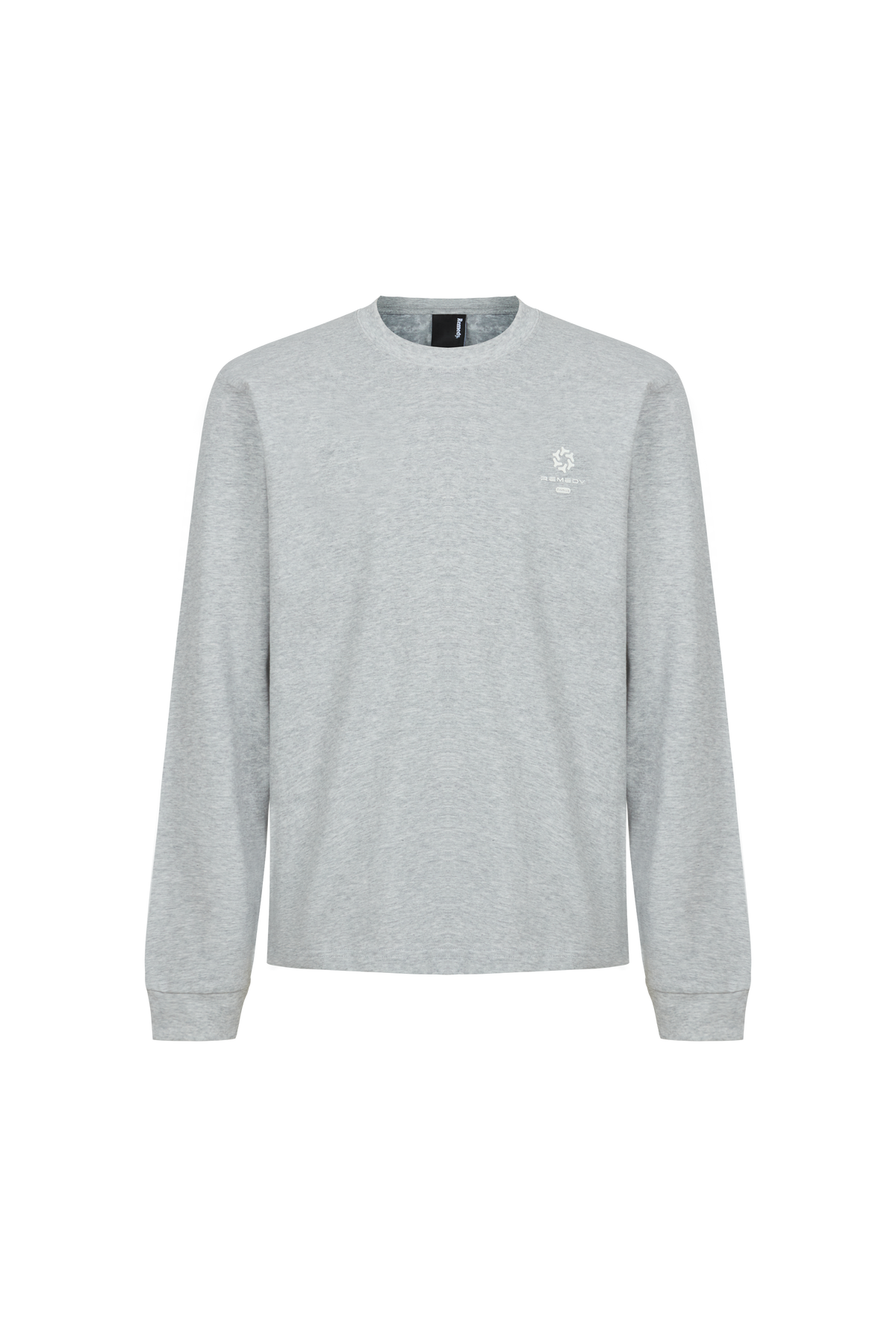 REMEDY Gradient Leopard Print Long Sleeve Tee, Minimal Logo Crew Neck Casual Loose Base Shirt