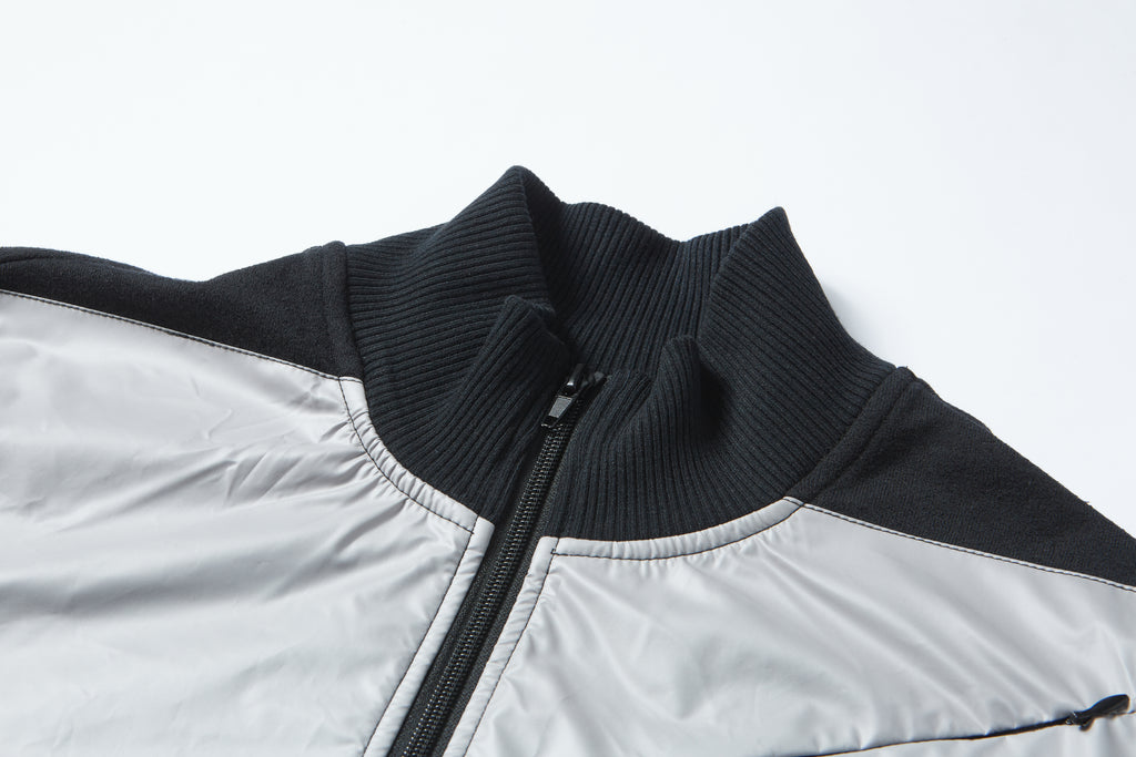 Men Thermochromic Color Changing Stand Collar Jacket, Hybrid Splice Knit Warm Jacket, Temperature Activated Color Shift Outerwear