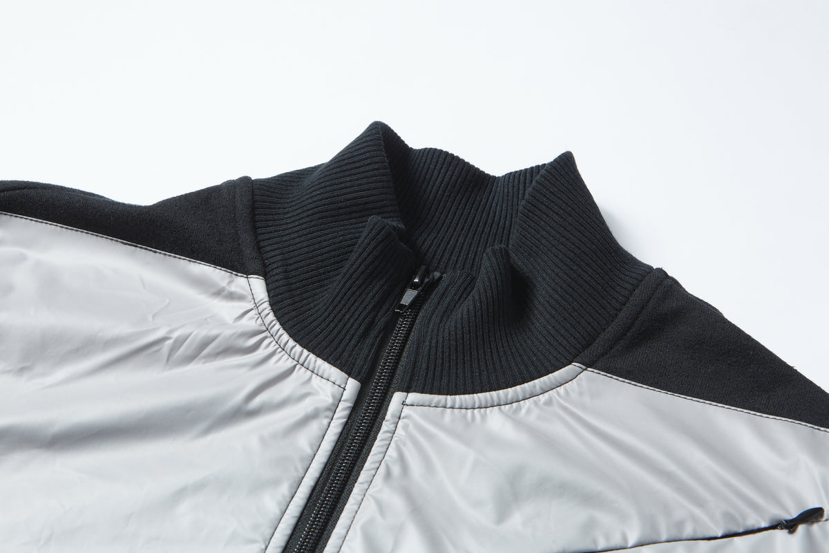 Men Thermochromic Color Changing Stand Collar Jacket, Hybrid Splice Knit Warm Jacket, Temperature Activated Color Shift Outerwear
