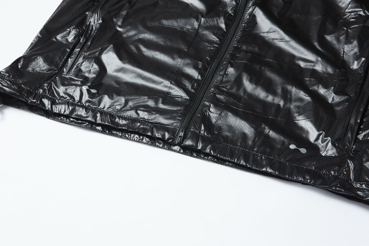 Shiny Crinkle Stand Collar Windbreaker Jacket, Lightweight Packable Zip Up Outerwear for Men, Streetwear Windproof Jacket