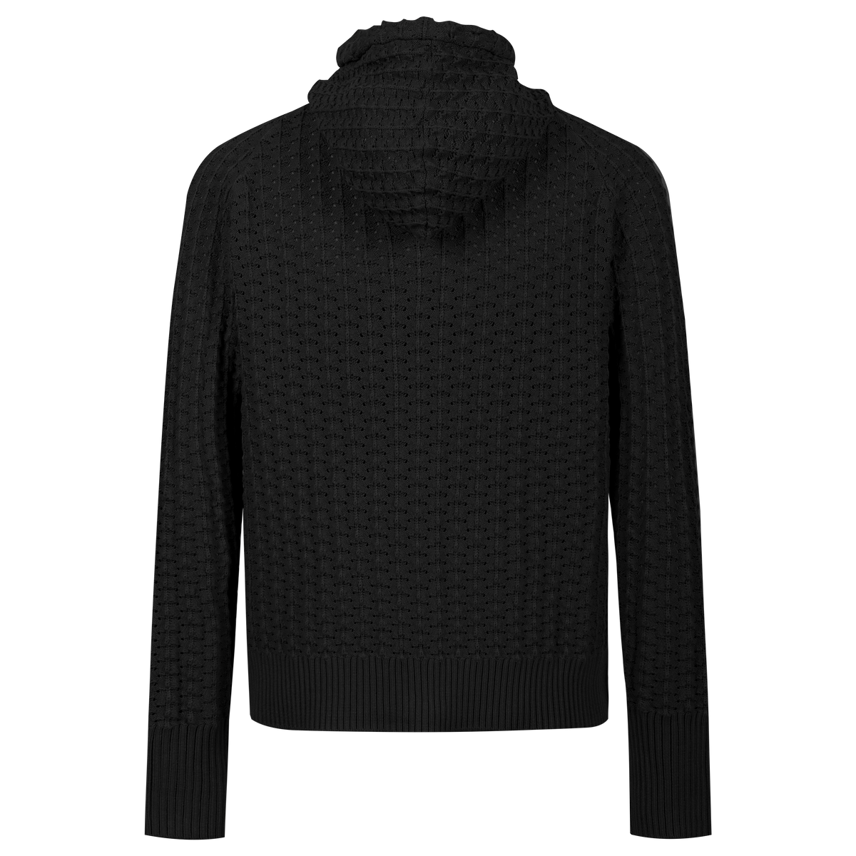 Men’s Zip Up Hooded Hollow Out Knit Cardigan, Breathable Mesh Knit Jacket