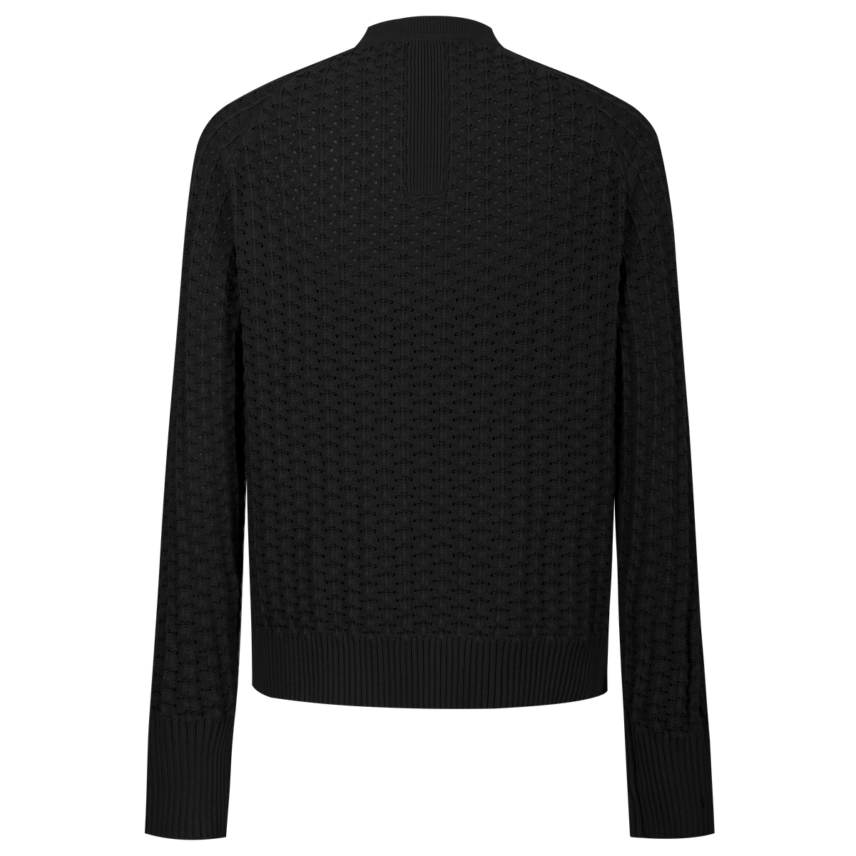 Men’s Crew Neck Hollow Out Knit Sweater, Long Sleeve Breathable Mesh Knit Top