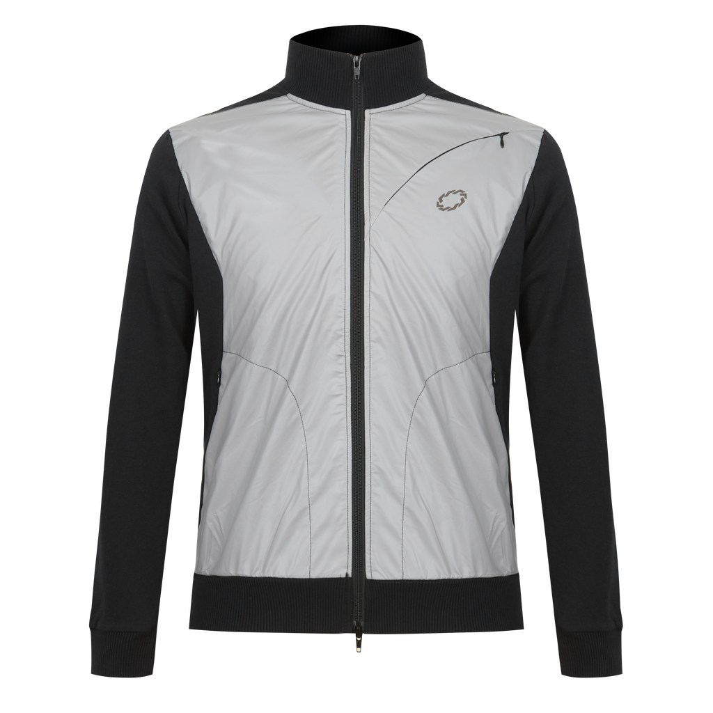 Men Thermochromic Color Changing Stand Collar Jacket, Hybrid Splice Knit Warm Jacket, Temperature Activated Color Shift Outerwear