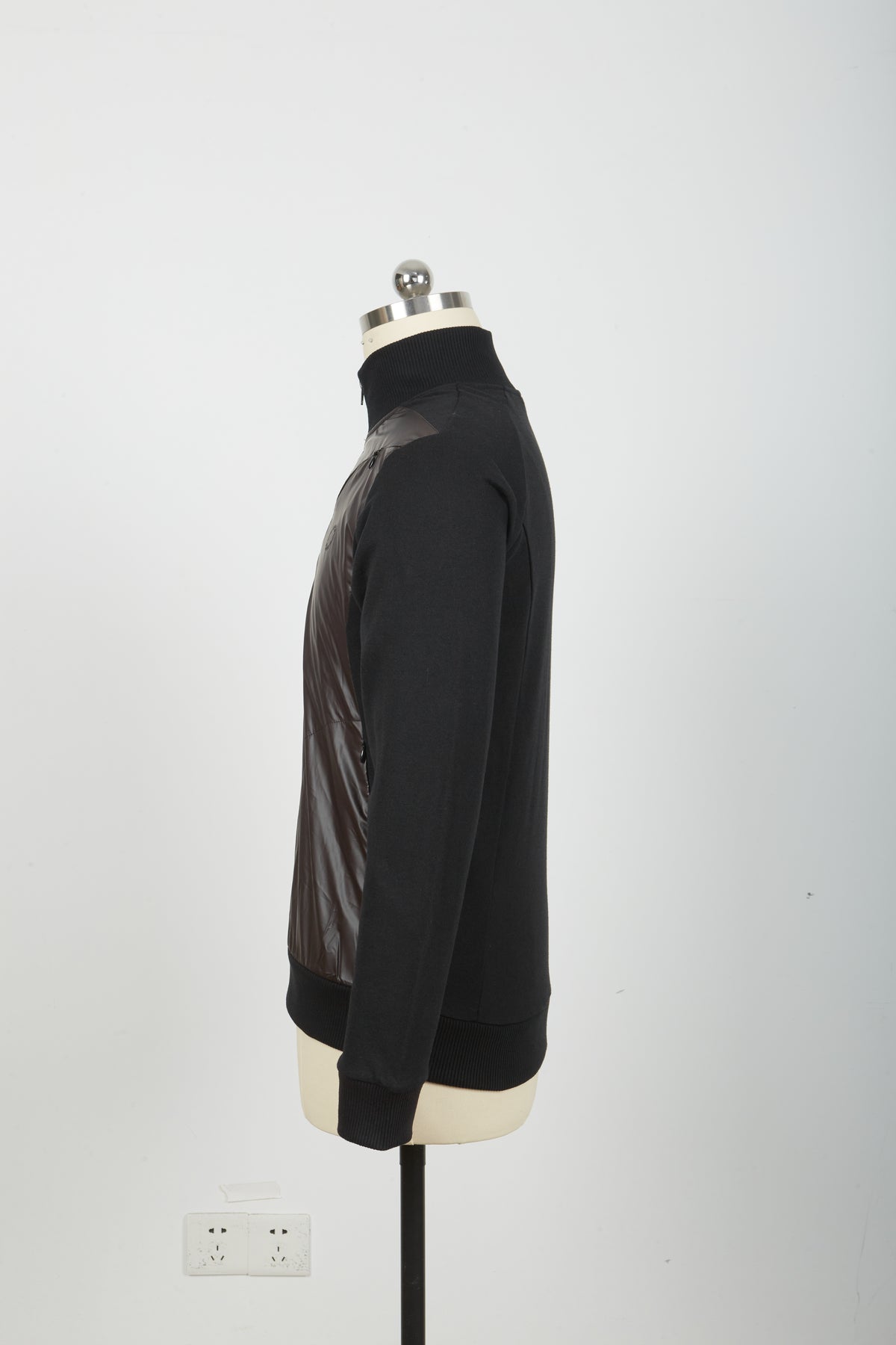 Men Thermochromic Color Changing Stand Collar Jacket, Hybrid Splice Knit Warm Jacket, Temperature Activated Color Shift Outerwear