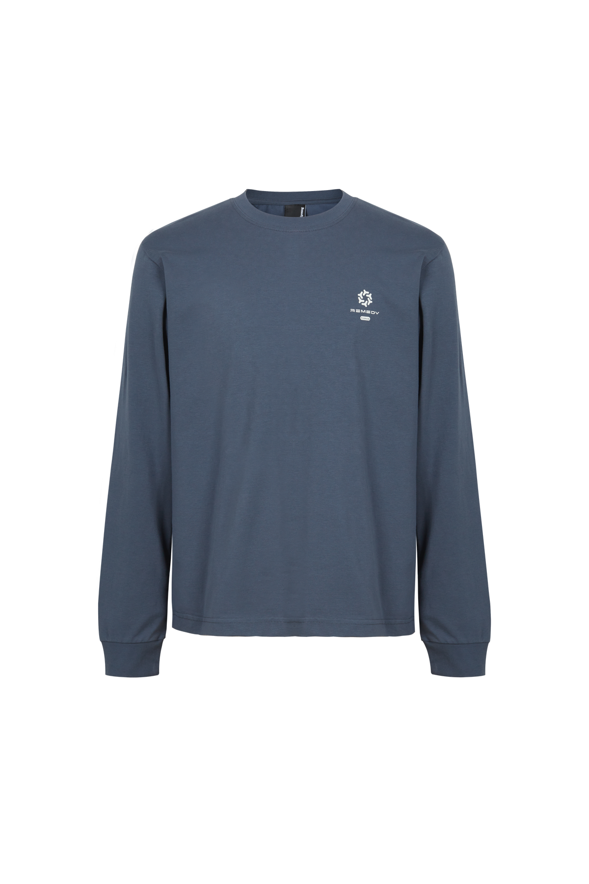 REMEDY Gradient Leopard Print Long Sleeve Tee, Minimal Logo Crew Neck Casual Loose Base Shirt
