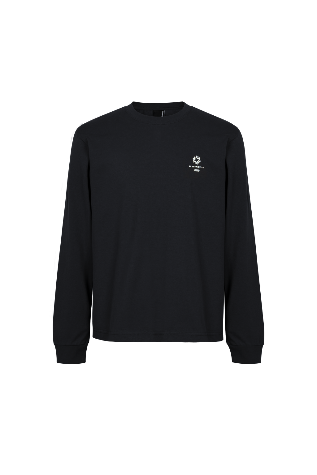 REMEDY Gradient Leopard Print Long Sleeve Tee, Minimal Logo Crew Neck Casual Loose Base Shirt