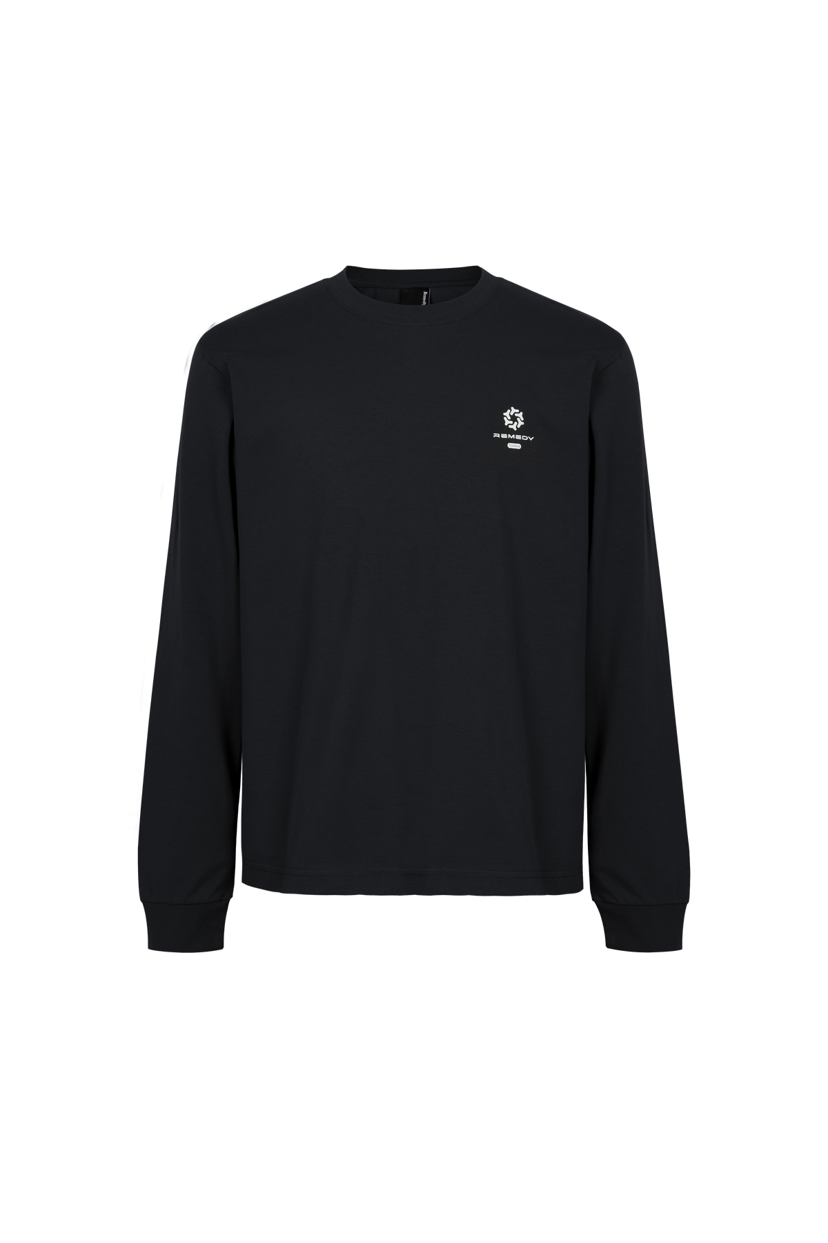 REMEDY Gradient Leopard Print Long Sleeve Tee, Minimal Logo Crew Neck Casual Loose Base Shirt