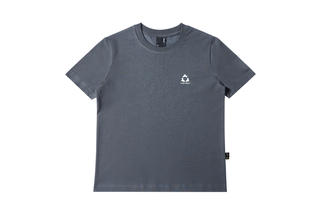 Fitted Crew Neck T-Shirt, Solid & Faded Leopard Print Short Sleeve Tee, Remedy Logo Basic Top