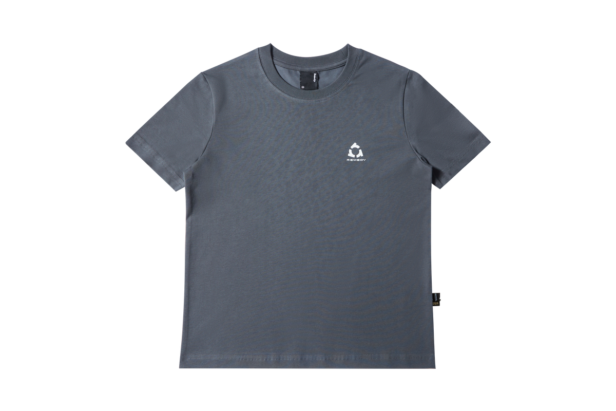 Fitted Crew Neck T-Shirt, Solid & Faded Leopard Print Short Sleeve Tee, Remedy Logo Basic Top