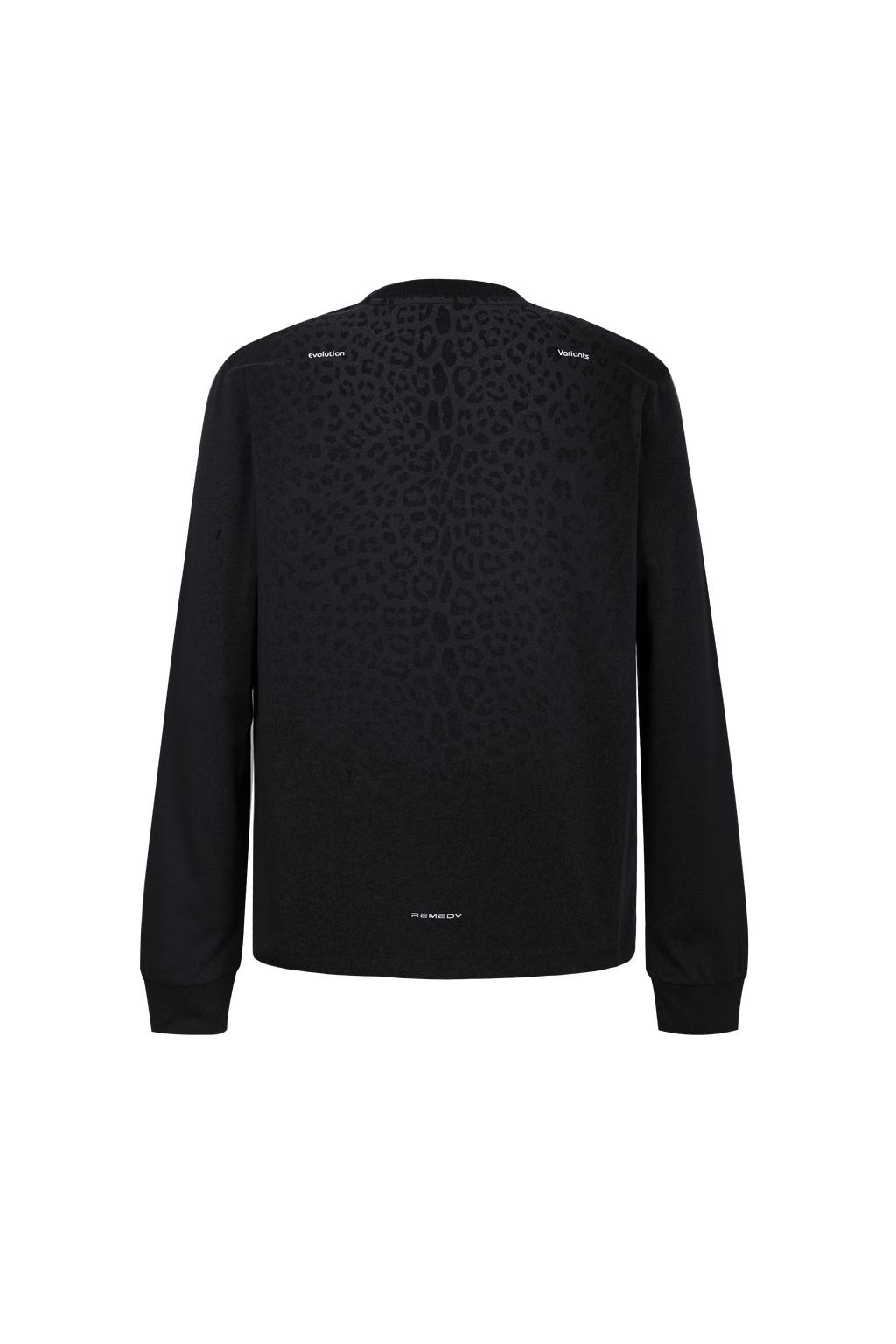 REMEDY Gradient Leopard Print Long Sleeve Tee, Minimal Logo Crew Neck Casual Loose Base Shirt