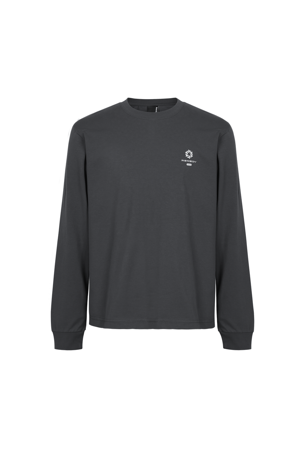 REMEDY Gradient Leopard Print Long Sleeve Tee, Minimal Logo Crew Neck Casual Loose Base Shirt
