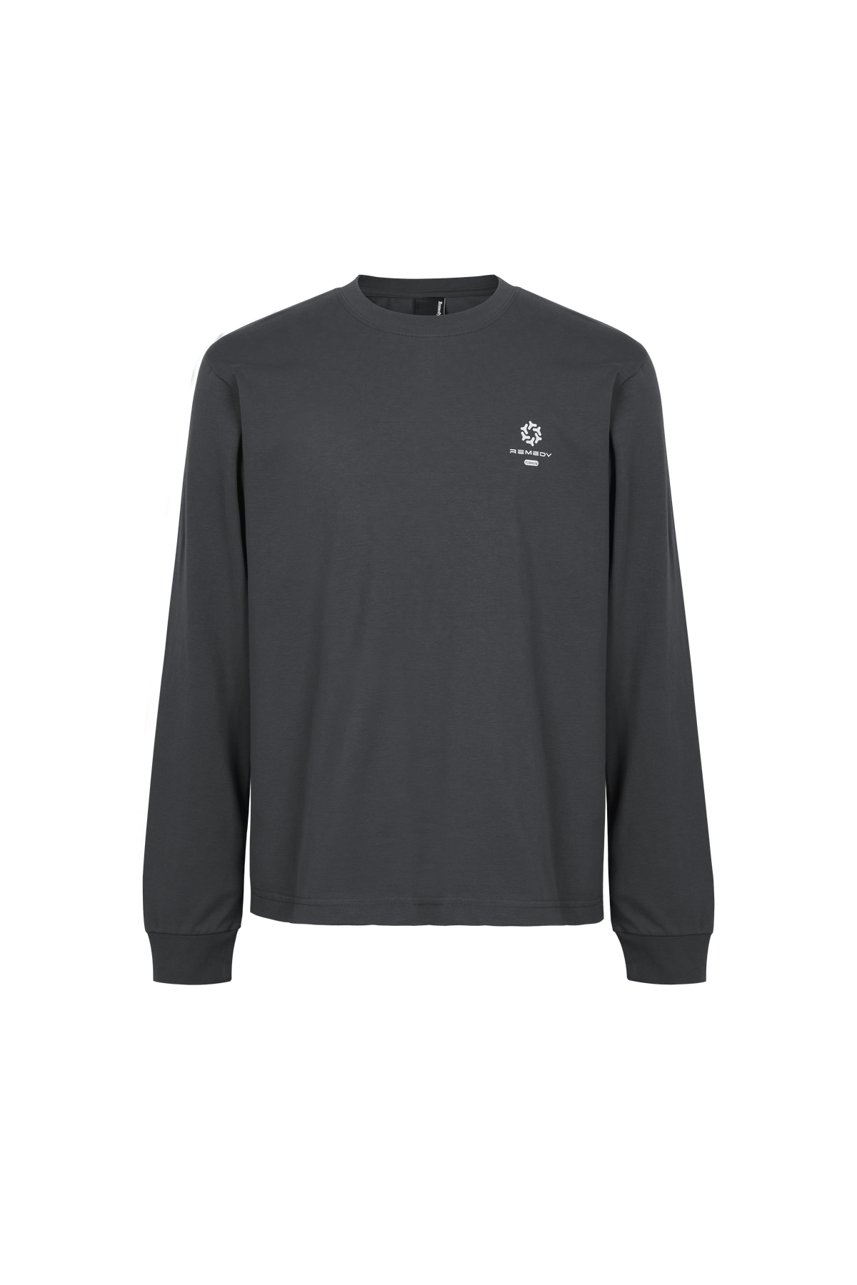 REMEDY Gradient Leopard Print Long Sleeve Tee, Minimal Logo Crew Neck Casual Loose Base Shirt