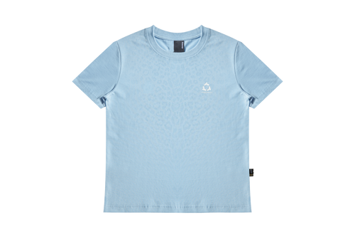 Fitted Crew Neck T-Shirt, Solid & Faded Leopard Print Short Sleeve Tee, Remedy Logo Basic Top