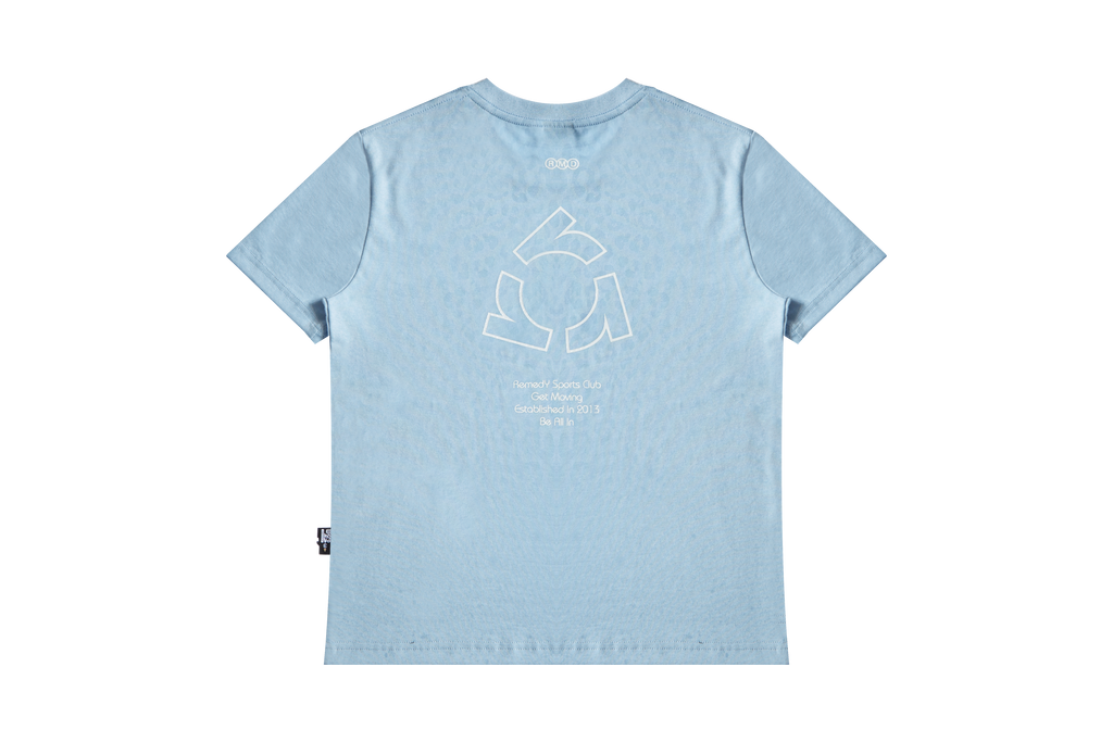 Fitted Crew Neck T-Shirt, Solid & Faded Leopard Print Short Sleeve Tee, Remedy Logo Basic Top